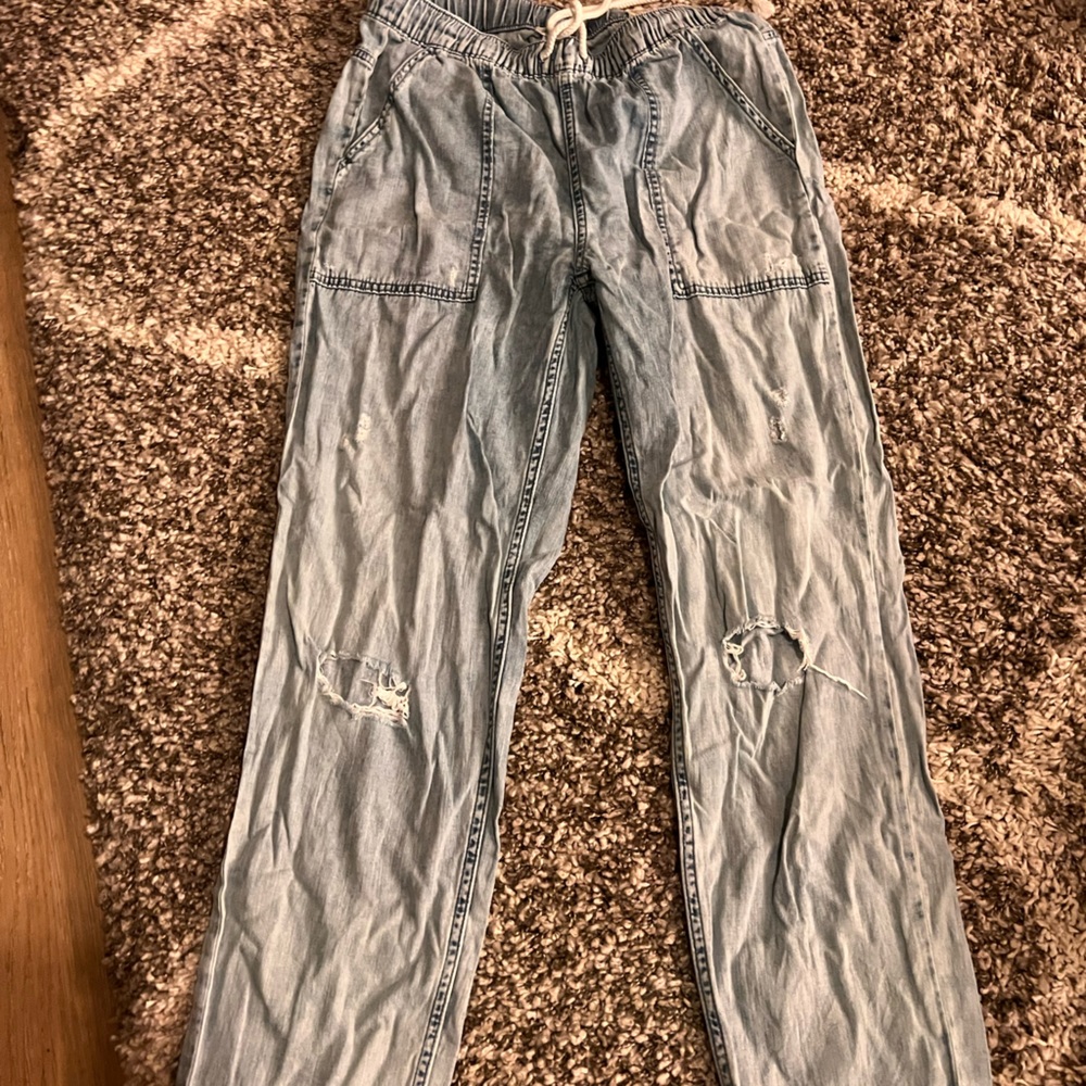 Straight leg American eagle linen blend pants
